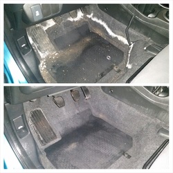 Steam cleaning of vehicle floors
